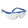 Large Single Lens Sports Style Safety Glasses W/Ratchet Temples